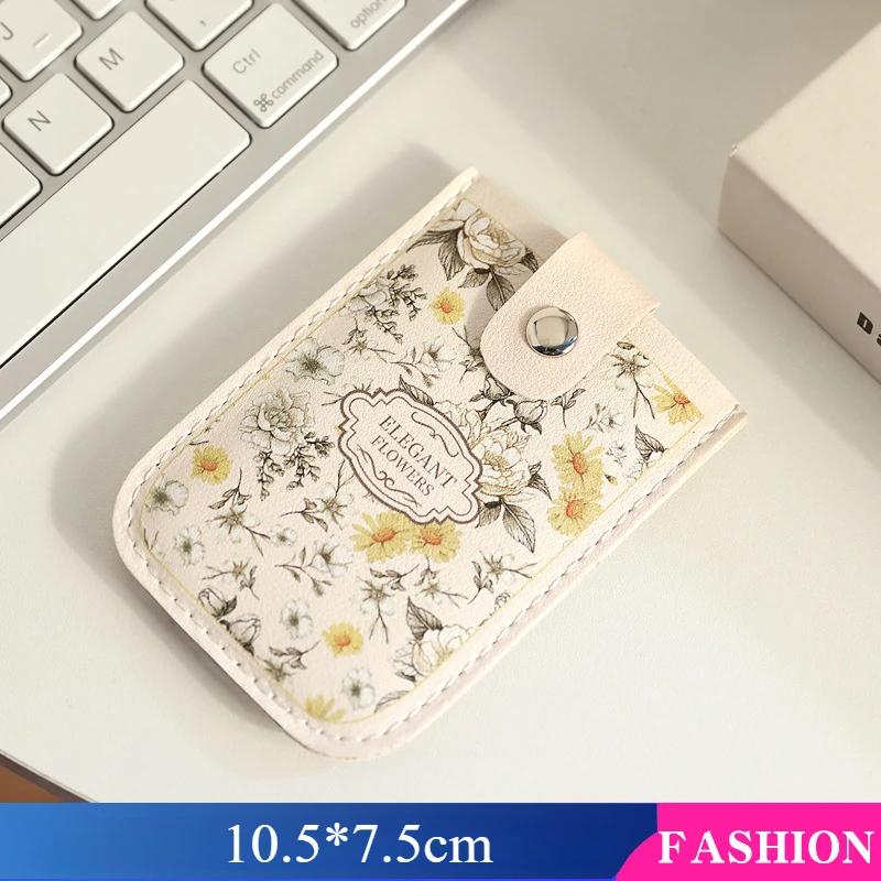 Beautiful Floral Card Bags Colorful Flower PU Material Convenient Card Holder Bank Card ID Storage Bag for Woman