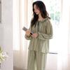 2025 Women's Lycra Cotton Pajama Set - Long Sleeve & Pants for Spring/Autumn, Wearable Outside & Cozy for Home