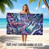 Music Guitar Theme Beach Towel Personalized Custom Name & Text Soft Quick Dry Beach Towel for Swimming Travel
