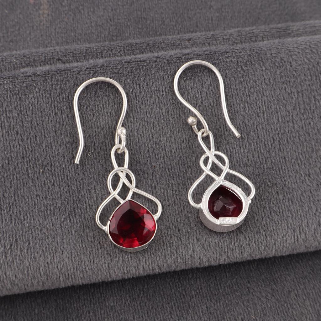 Pink Rubellite Gemstone Jewelry, 925 Sterling Silver Earrings, Beautiful Silver Earrings, Handmade Healing Earrings For Women