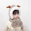 Children's Hats and Scarves Integrated Autumn and Winter Boys and Girls Antler Hats Thickened Baby Windproof Warm Hats Thickened To Keep Warm