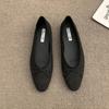 Elegantbow Französischer Stil Damen Ballerinas 2025 Neu Abendliche Feen Tweed Schuhe Gummisohle Winterschuhe für Damen