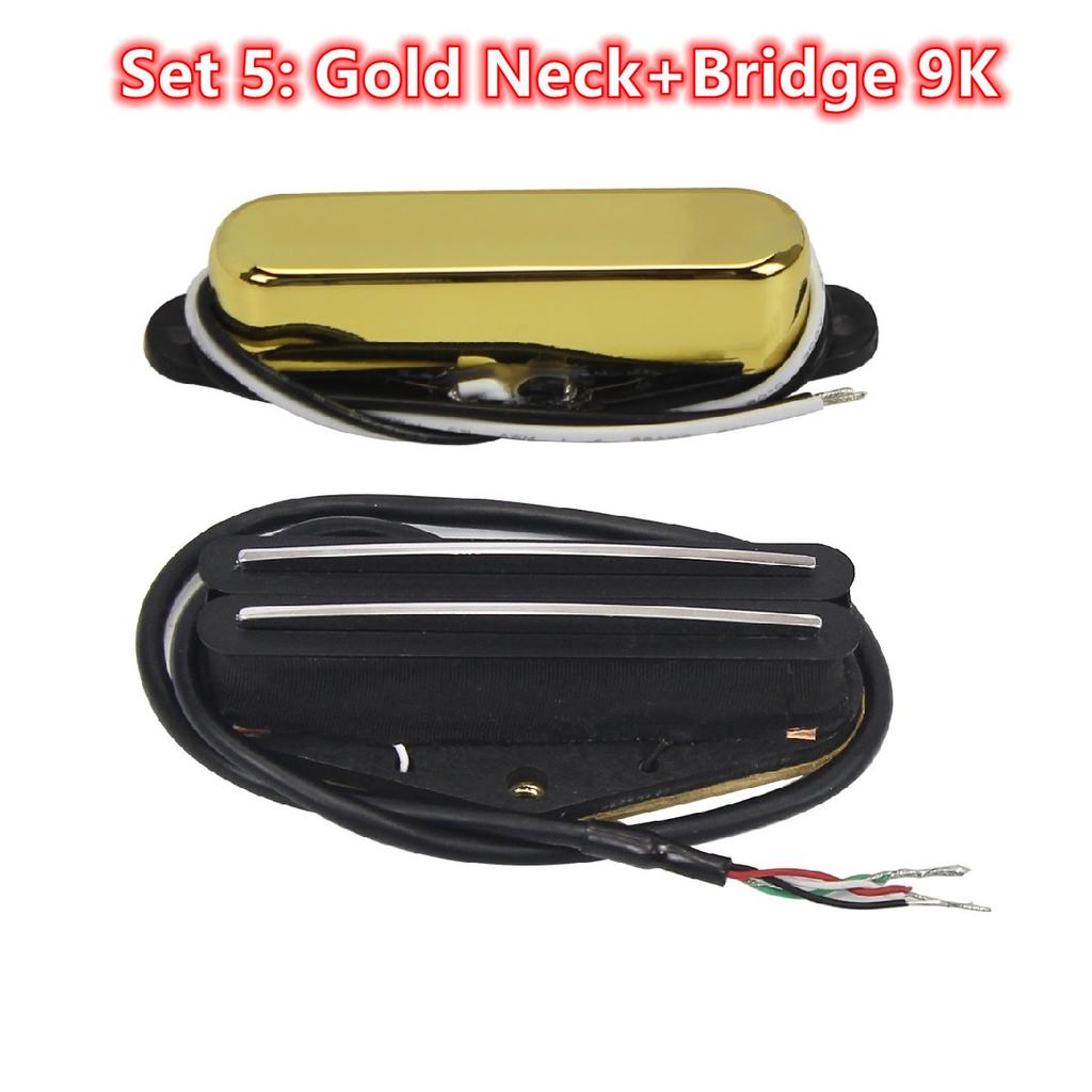 FLEOR Set of Alnico V TL Pickups Neck +Hot Dual Rails Humbucker Bridge Pickup fit for TL Guitar