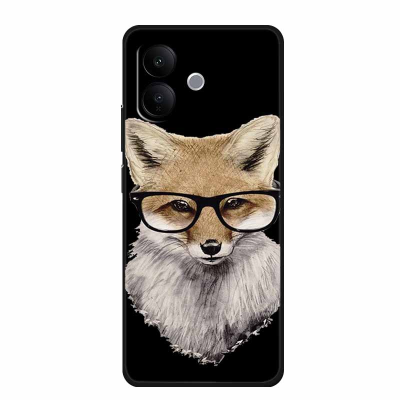 Black Silicone Case For Vivo V60 Lite 4G Case Cartoon Cat Soft Back Cover For Vivo V60 Lite 5G Phone Case 6.77" Coque Funda Para