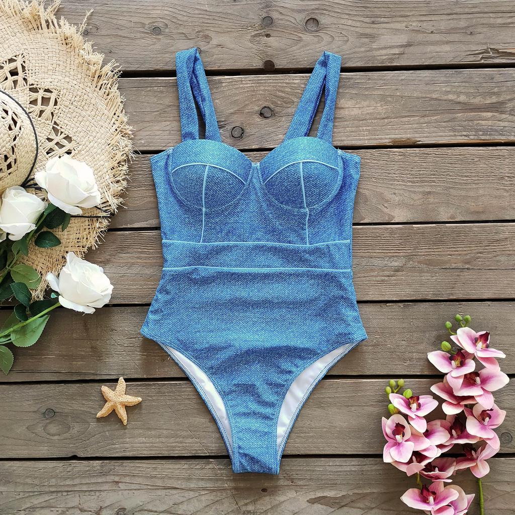 New Sexy One Piece Swimsuit Women Swimwear Cut Out Bathing Suit Summer Push Up Monokini Print Swim Suit  Beach Wear Female
