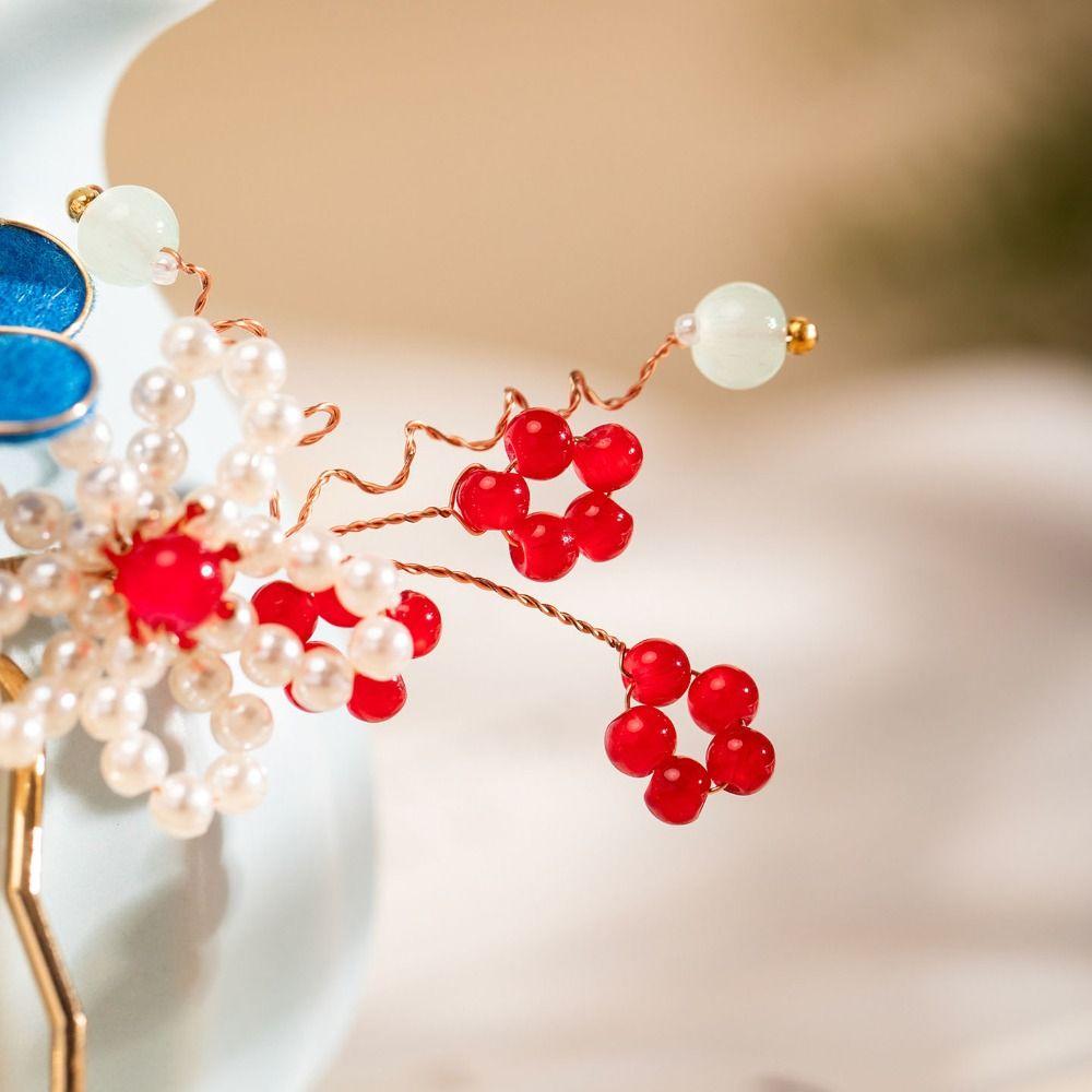Tassel Ancient Hair Stick Pearl Hanfu Hairpin Antique Flower Hair Comb  Women