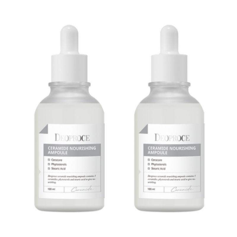DEOPROCE Ceramide Nourishing Ampoule 100ml x 2 – Barrier Repair Hydrating Serum for Dry & Sensitive Skin