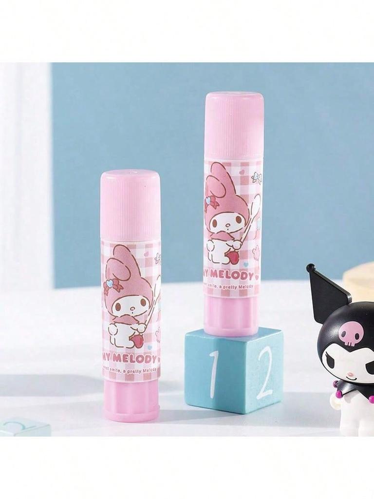 1/2/3Pcs Sanrio High-Strength Adhesive Glue Stick, Cute Diy Crafting & Journaling Accessory, Random Color