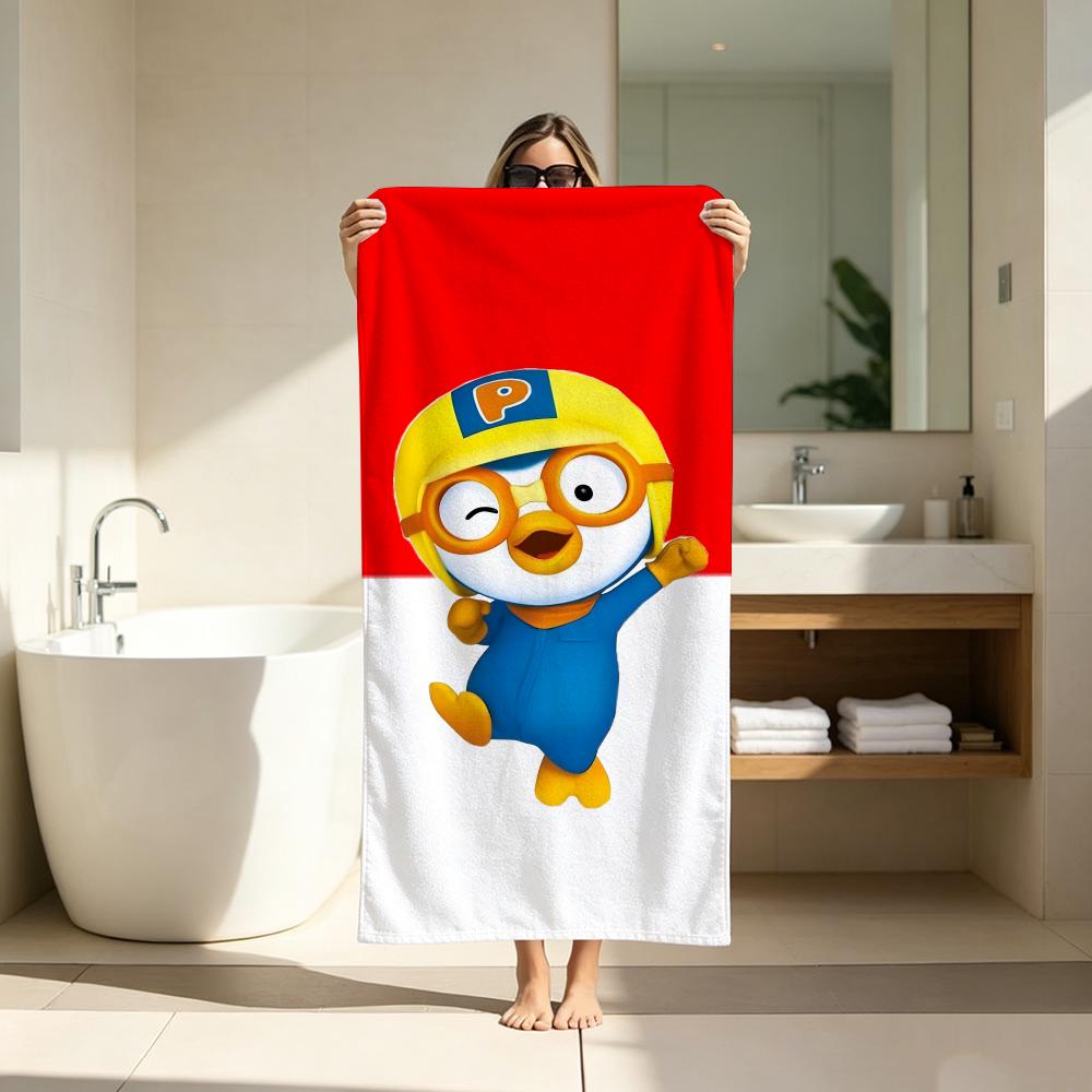 Animation P-Pororo the Little Penguin Towel Microfiber soft Beach Towel for Travel Fitness Sauna Bathing Camping