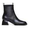 2025 autumn and winter square head Chelsea boots leather side zipper square heel Martin boots sheepskin