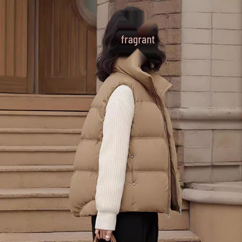 Women's Lightweight Brown Korean Style Down Jacket - Winter Outerwear