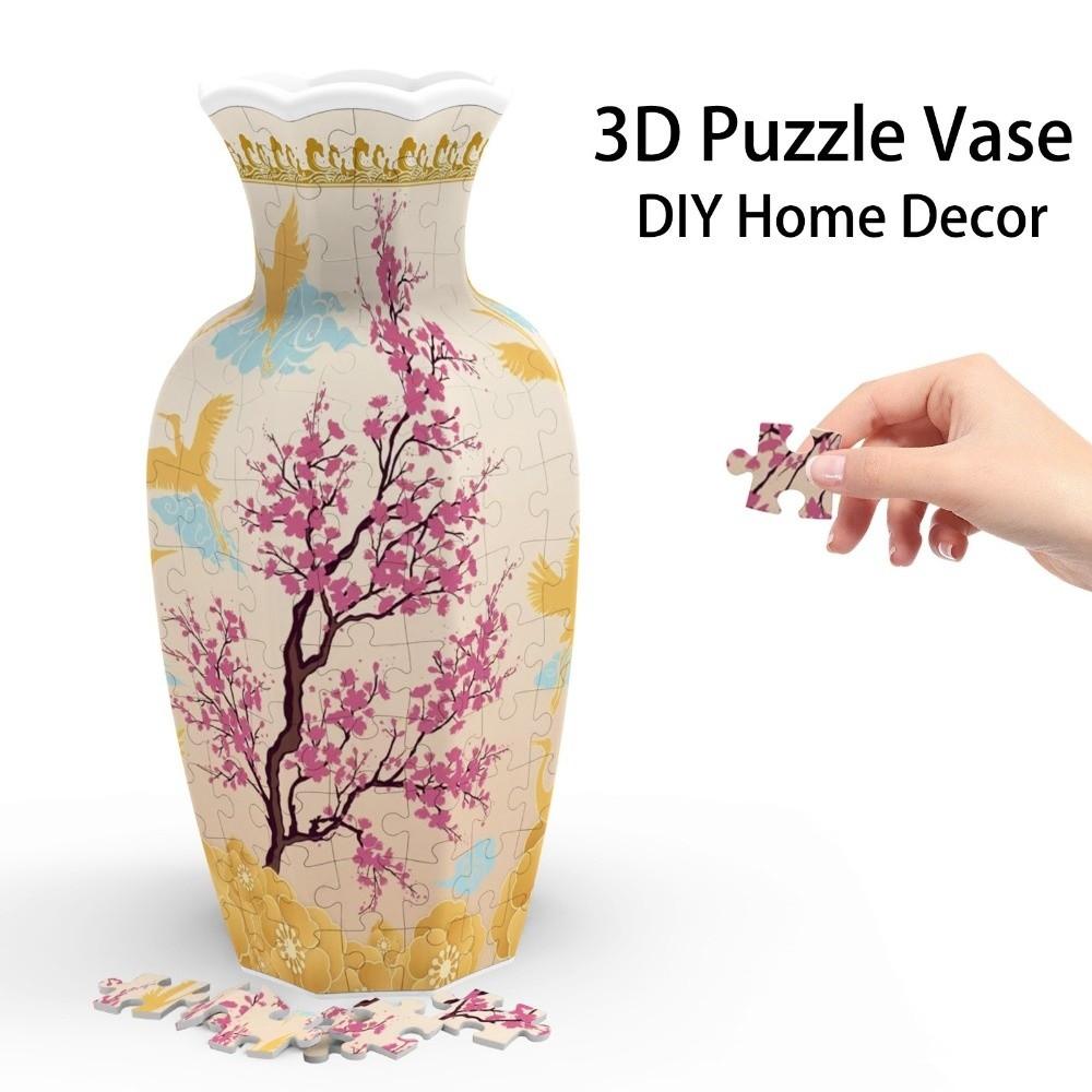 Artistic 3D Puzzle Vase Waterproof Flower Vase Jigsaw Home Decoration Vase  Housewarming Gift