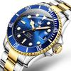 OLEVS Men's Blue Mechanical Watch, Automatic/Hand-Wound, Waterproof, Luminous, Date, Stainless Steel, Present