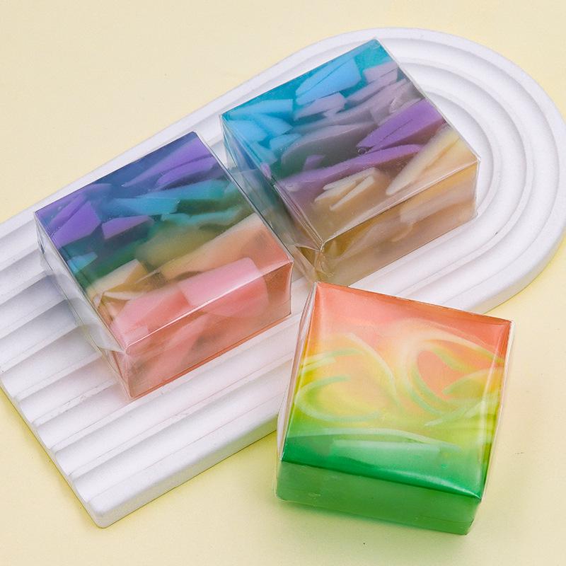 Colorful Jelly Handmade Lavender Soap: Oil-Control, Moisturizing Facial Cleanser and Essential Oil Shower Soap