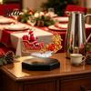 Magical Christmas Room Decor Magnetic Levitation Santa Sleigh Decor Floating Claus Tabletop Rotating Ornament for Fireplaces Ornament Display Stand,