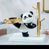 Chic Panda Shaped Resin Tray with Metal Base Perfect for Jewelry Storage Bedroom Decor