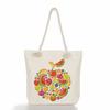 Flower tree print thick rope single-shoulder beach bag 7281 CLE