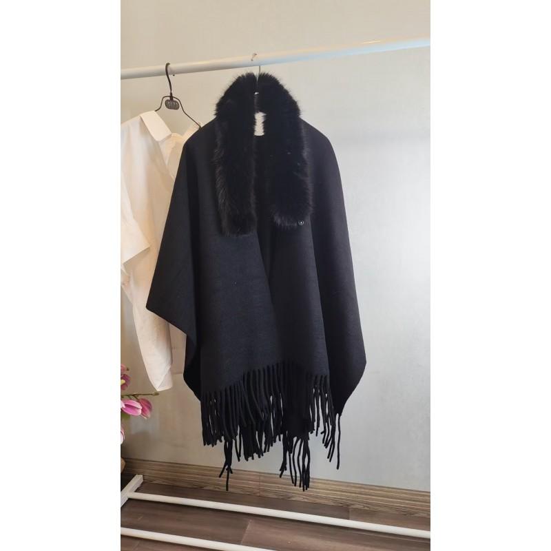 Womens Winter Warm Faux Wool Cape