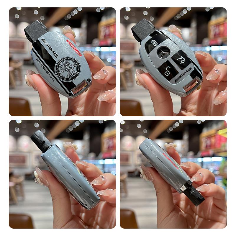 ABS Rennstil Auto Fernbedienung Schlüsselhülle Abdeckung Schale für Mercedes Benz A B C S-Klasse AMG GLA CLA GLC W176 W221 W204 W205 Zubehör