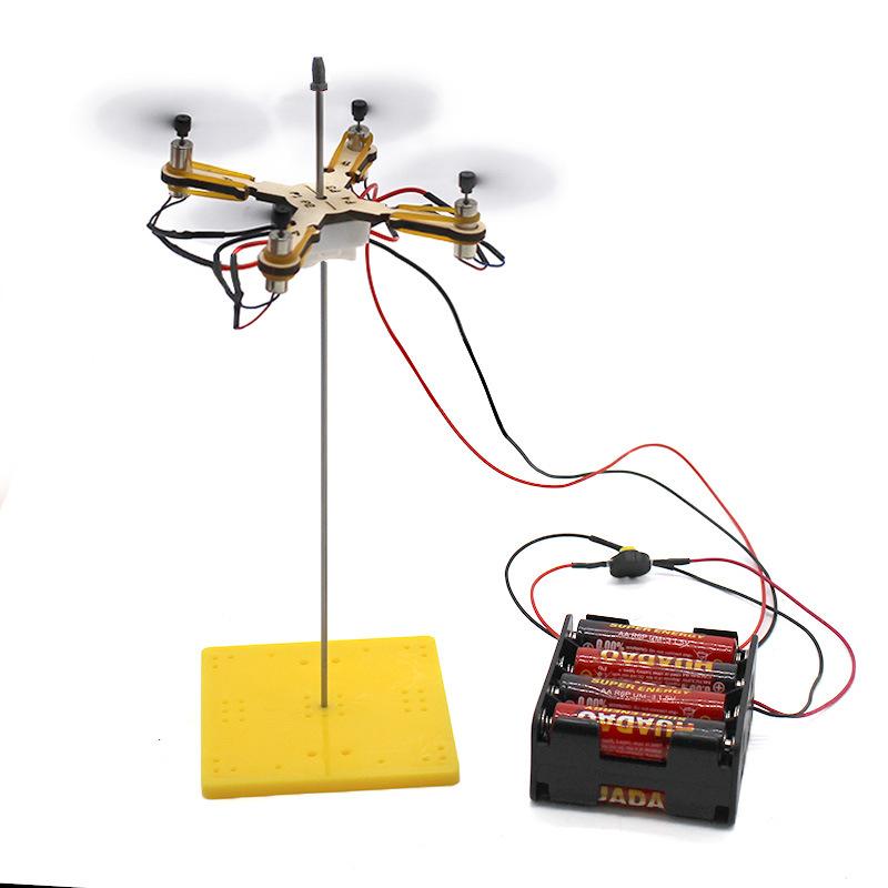 1 Set Teknoloji Fizik Öğretim Aracı Kendin Yap 4 Kanatlı Drone Modeli Çocuk Bilim Oyuncağı Helikopter Oyunu Öğrenme Bulmaca Oyuncakları