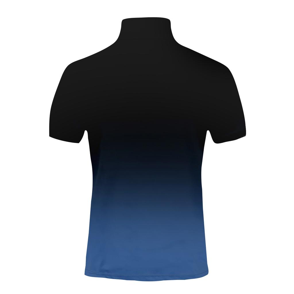 Gradient Color Summer Short Sleeved Lapel Button Men's Casual Top