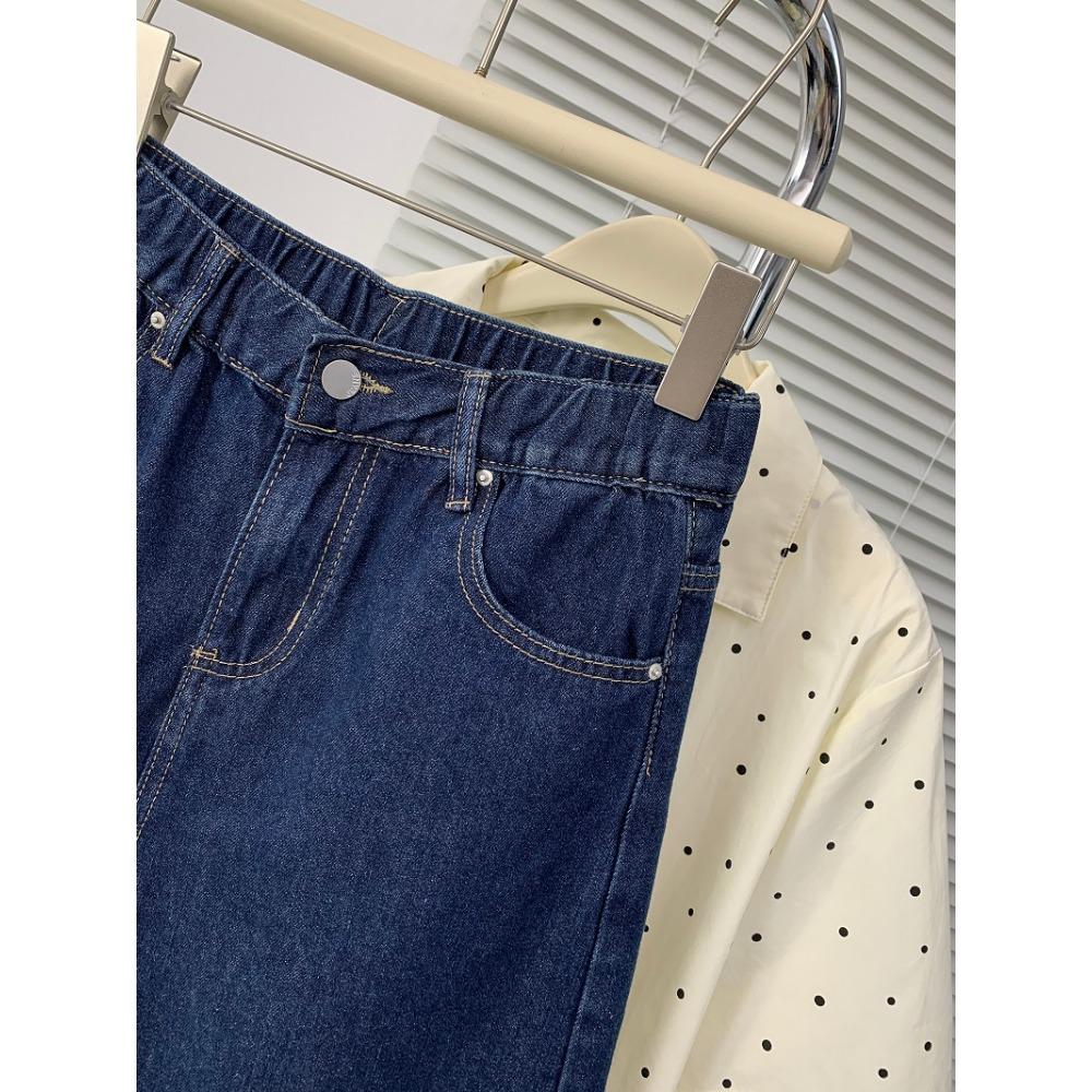 DIMANAF 2025 Neue Sommer Kurze Jeanshosen Damen Basic Casual Denim Haremshose Big Blue Hose