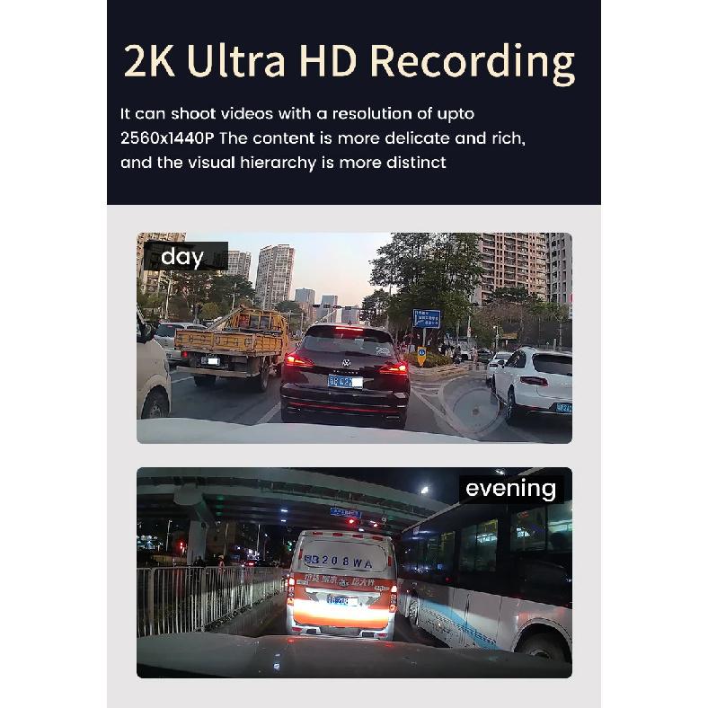2K 4G 3Inch Dashcam with Dual Lens Record Wifi Gps Tracking Fit Remote Live Video Check On Phone 12-24v Power Supply Car Camera