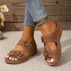 Fashion Ladies Shoes 2024 Hot Sale Open Toe Women's Slippers Summer Rome Hollow Solid Outdoor Casual Beach Wedge Slippers Zapatos Mujer