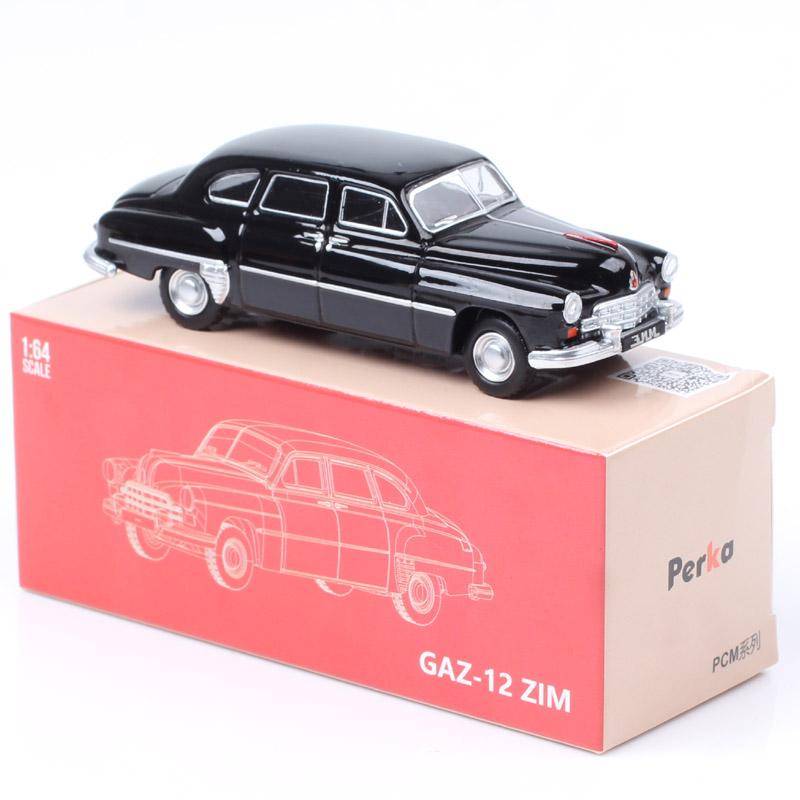 Perka 1/64 Scale Vintage Soviet Gorky GAZ 12 ZIM Diecasts Toy Vehicles Car Model Miniatures Gifts Black