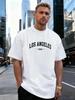 Los Angeles 1991 Graphic 100% Cotton Men's T-Shirt,Suitable for Daily Streetwear