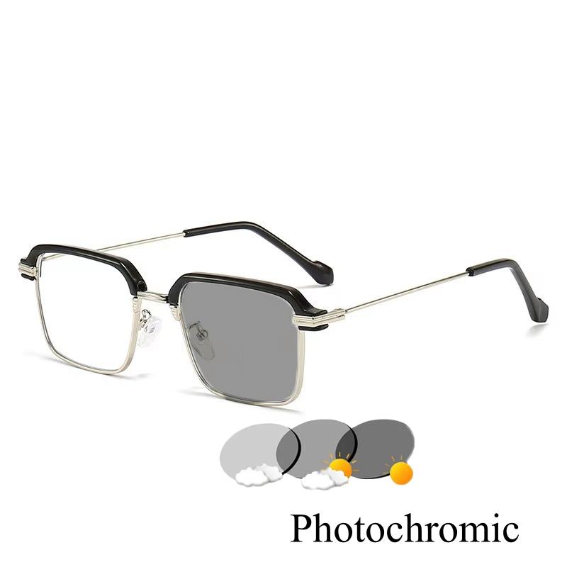 Luxusní fotochromatické sluneční brýle na čtení pro muže, ženy, presbyopii, brýle měnící barvu na +4 0, chytrá UV ochrana