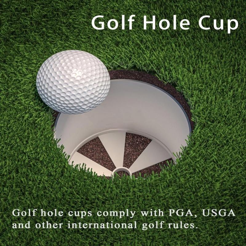 Golf Putting Cup and Grass Style Cover Set for Backyard Practice, Round Cup with Removable Cap and 3-Hole Base Design
