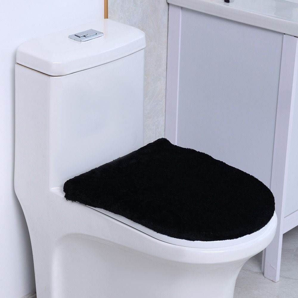 Thickened Toilet Seat Cover Solid Color Toilet Dust Cover Toilet Lid Cover  Bathroom Decorative