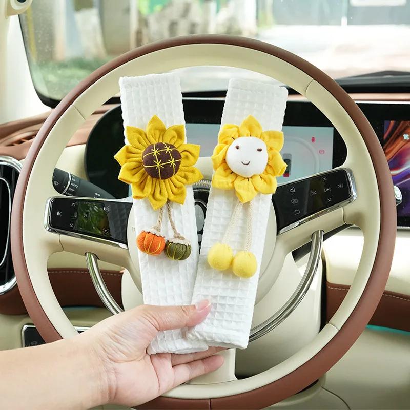 Car Seat Belt Cover Cute Sunflower Strangler Seatbelt Cover Creative Harness Cover Seat Belt Accessories Cute Car Accessories