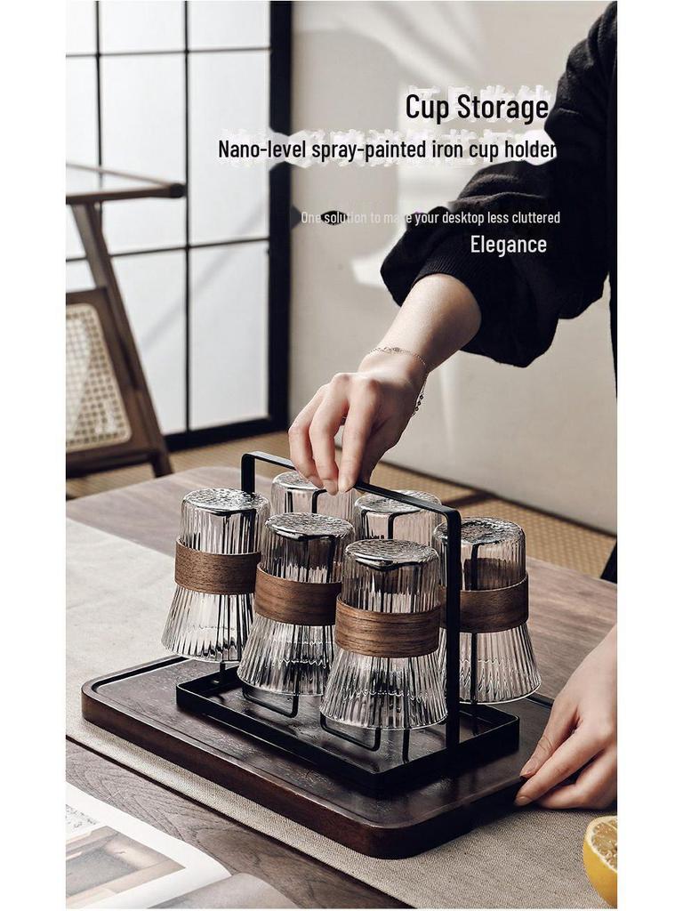 Gnas Chinese Style Heat-Resistant Glass Water and Tea Cup Set with Cold Water Kettle for Guests