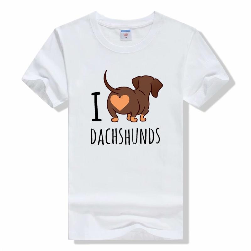 THE DOGFATHER Dachshund Sausage Dog Funny Print T Shirts for Men Summer Short Sleeve TShirt Casual Streetwear Soft Cotton