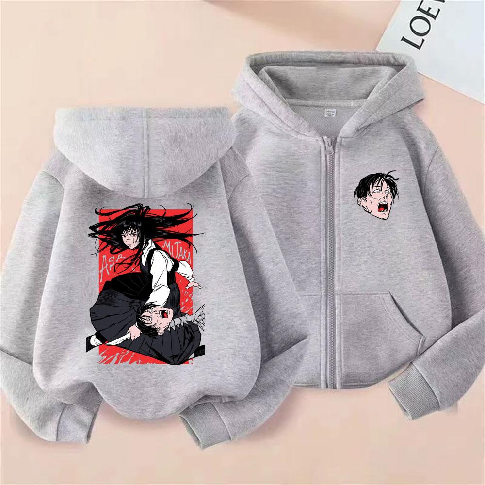 Anime Chainsaw Man Reißverschluss-Hoodie Hayakawa Aki und Makima Grafik Reißverschlussjacke Mantel Herren Damen Mode Lässige Oversized Hoodies