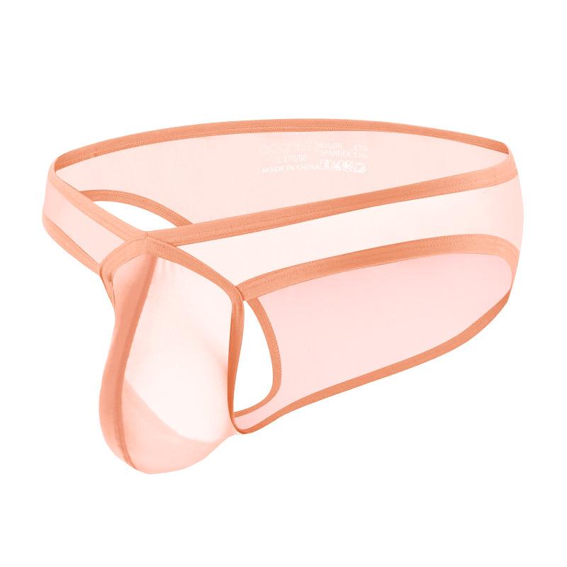Men's Transparent Low-Rise Breathable Pouch Briefs for Sports Fitness