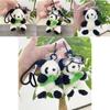Adorable Plush Panda Keychain Pilot Bear Doll Cute Bag Charm Gift For Kids