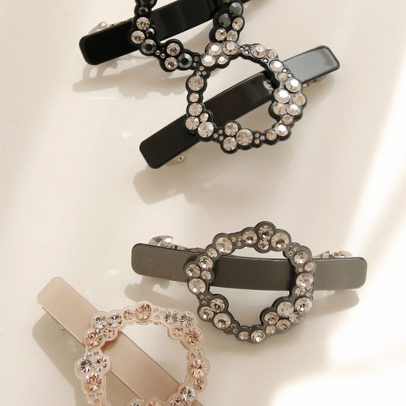 

J.Lauren France Flower Donut Cubic Half Bundle Auto Hair Pin Bh0909 gray