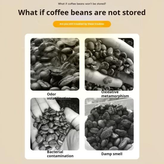 Vacuum Sealed Jar for Coffee Beans Airtight Food Storage Container Clear Glass Jars for Home Moisture-Proof Air Extraction Tank