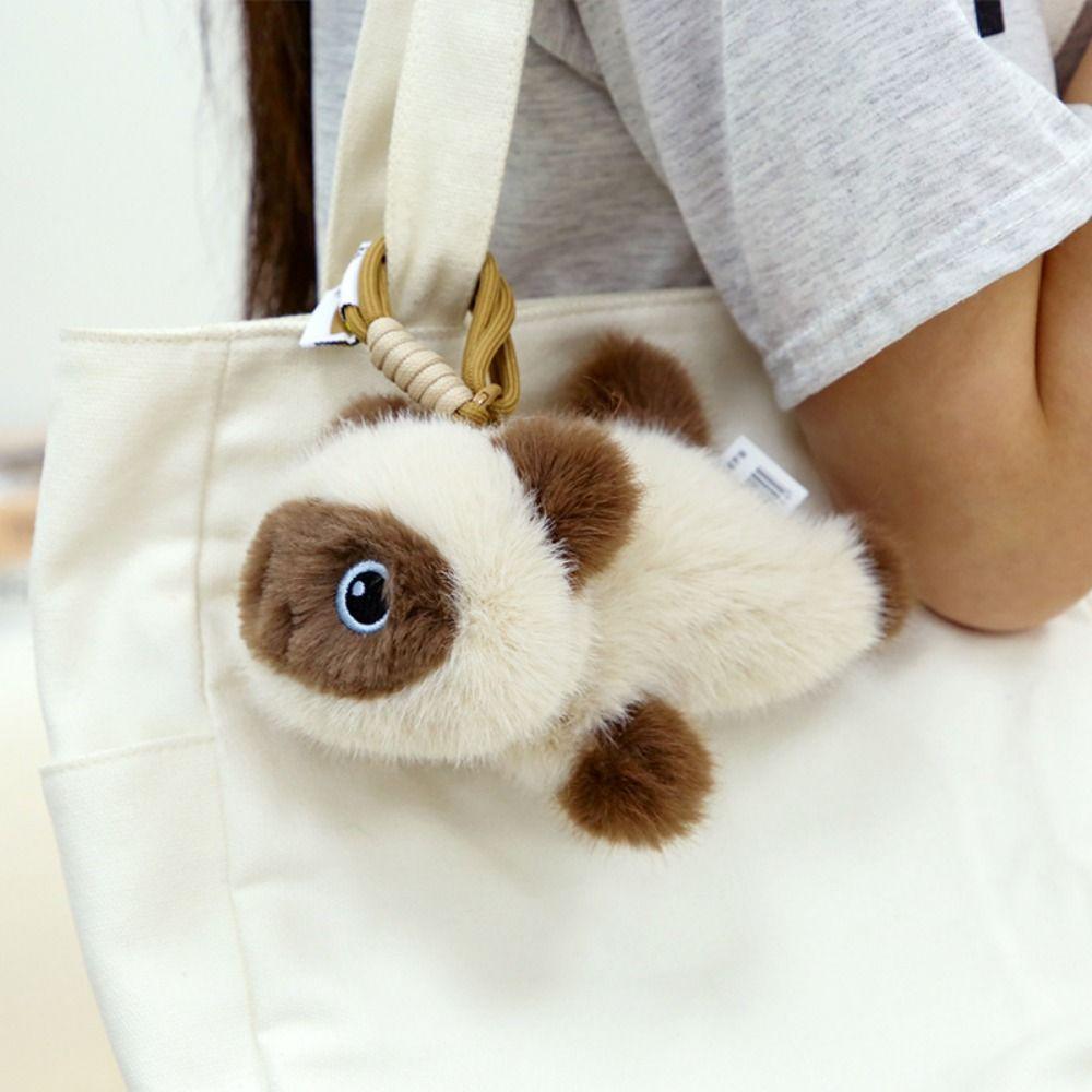 Soft Simulation Cat Plush Toy Cute Cartoon Cat Plush Keychain  Birthday Gift