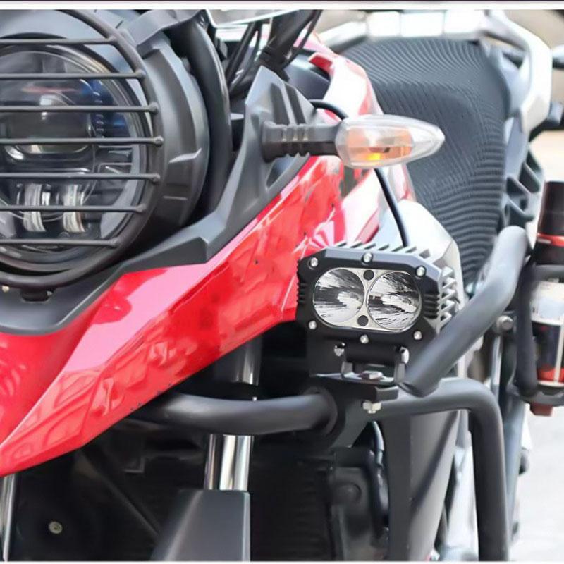 1/2pcs Universal Motorcycle LED Fog Lights Yellow White Spotlight 10W Floodlights 6000lm Auxiliary Fog Lamp