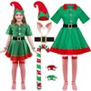Santa Claus Kids Christmas Santa Kids Santa Spirit Cute Green Santa Halloween Sizes Set Elf Christmas Polka Dot 1 Red Hand 1 Green Hand [Tumao]