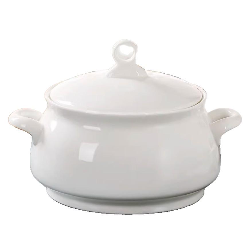 Pure White Ceramic Tableware Set - Plates & Bowls for Home or Hotel