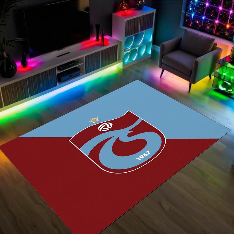 Trabzonspor FC Design Crystal Velvet Carpet Cozy Non?Slip Printed Rug For Bedroom Living Room Entrance