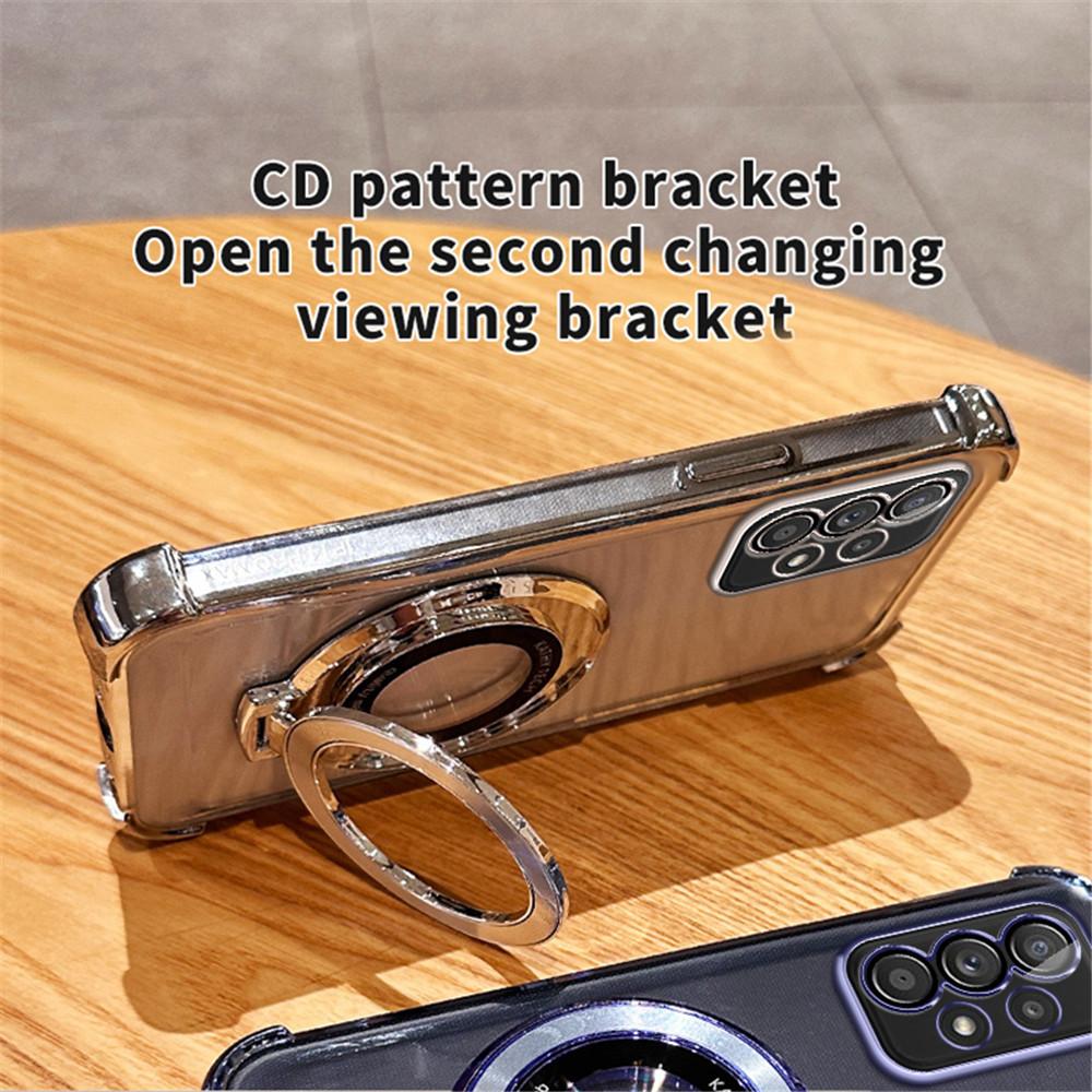 Transparent Plating Magnetic Bracket Phone Case For Samsung A13 A23 A33 A53 A73 A12 A22 A32 A52 A03 A52S Shockproof Soft Cover