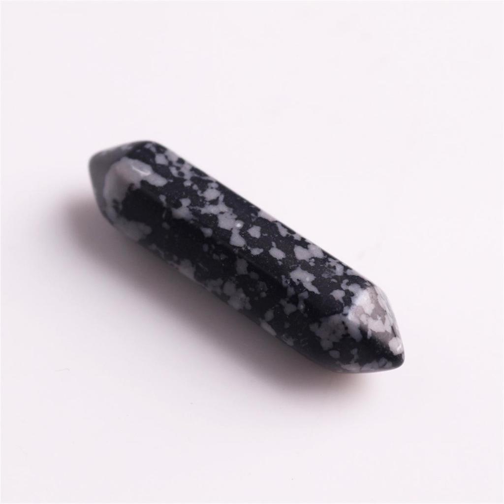 32x8mm Natural Stone Crystal Double Pointed Hexagonal Column Pendant Necklace
