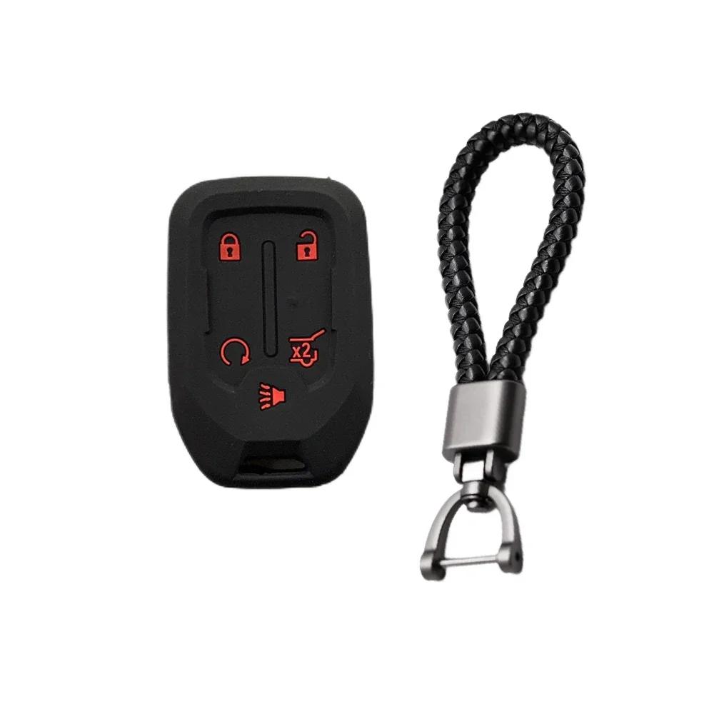 5 Buttons Silicone Car Key Case Skin Protector Cover for Chevrolet Tahoe Silverado Suburban GMC Terrain Acadia YUKON XL Sierra