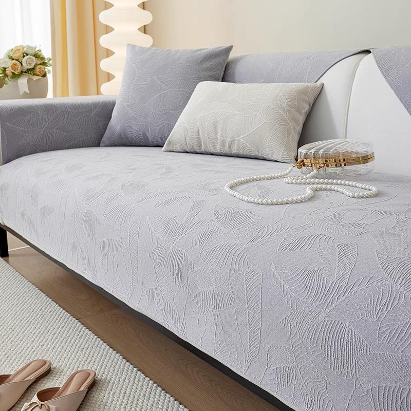 Chenille Jacquard Sofa Cushion Four Seasons Universal Solid Color High Sense Modern Simple Cushion Non-Slip Sofa Cover Towel